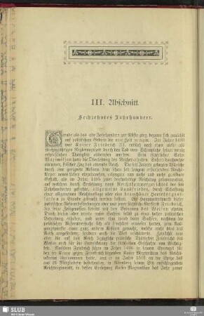 III. Abschnitt. Sechzehntes Jahrhundert