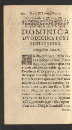 Dominica Duodecima Post Pentecosten.