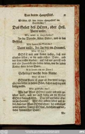 [Das dritte Haupstück. Vom Gebet des Herrn.]