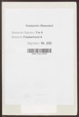 Rechnungsbelege Kirchspiel Vorhelm