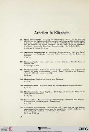 Arbeiten in Elfenbein (Nr. 278-292)