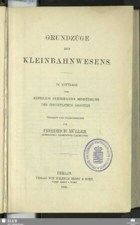 Grundzüge des Kleinbahnwesens