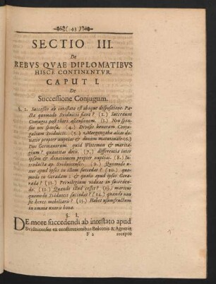 Caput I. De Successione Coniugum.