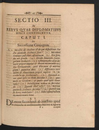 Caput I. De Successione Coniugum.