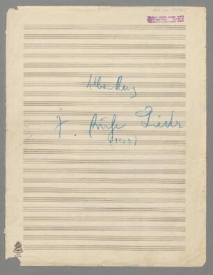 Lieder (1907) - BSB Mus.ms. 17485
