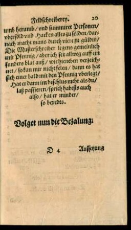 Volget nun die Bezalung.