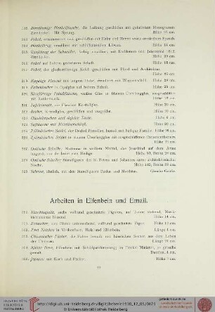 Arbeiten in Elfenbein und Email (Nr. 330-356)
