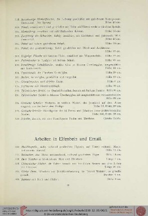 Arbeiten in Elfenbein und Email (Nr. 330-356)