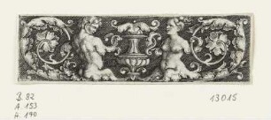 Ornamentstich mit zwei Halbfiguren