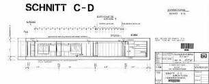 Stuttgart Schwabstraße: Schnitt C - D, Fussgängergeschoss