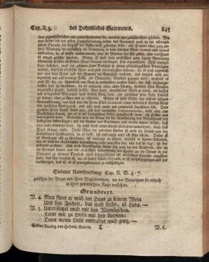 Siebente Unterhandlung Cap. II. V. 4 - 7. zwischen der Braut und ihren Begleiterinnen, wo der Bräutigam sie endlich in ihrer gewünschten Ruhe versichert.
