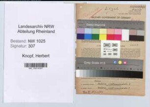 Entnazifizierung Herbert Knopf , geb. 16.10.1914 (Justizangestellter)