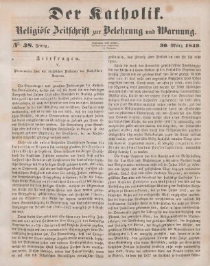 149-152 Zeitfragen : V. Promemoria über die kirchlichen Postulate der Katholiken Bayerns