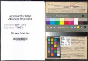Entnazifizierung Mathias Dickes , geb. 06.07.1882 (Samengrosshaendlery)