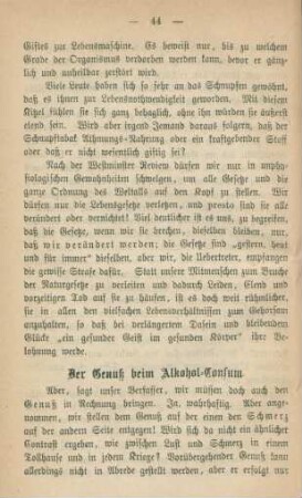 Der Genuß beim Alkohol-Consum