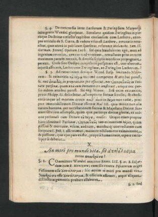 X. An mori pro mundi vita, sit ... totius ... ?