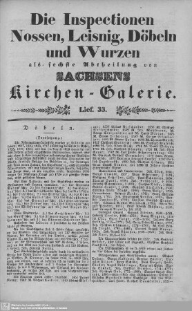Döbeln, Püchau, Kiebitz : 33. Lieferung