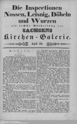 Döbeln, Püchau, Kiebitz : 33. Lieferung
