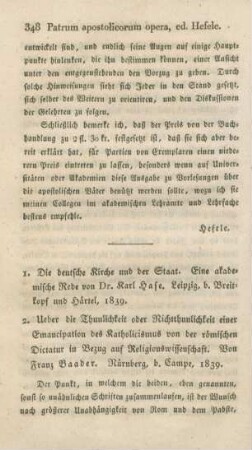 348-358 [Rezension] Hase, Karl August von, Die deutsche Kirche und der Staat