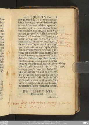 De Libertinis. Titulus. VI.