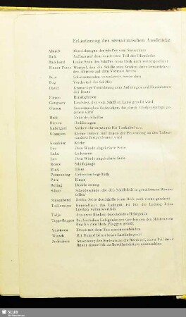 Erläuterung der seemännischen Ausdrücke