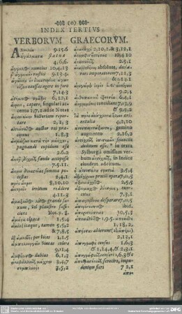 Index Tertius Verborum Graecorum