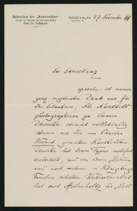 Brief vom 29. November 1899