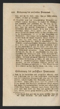 Erläuterung des possessiven Pronomens.