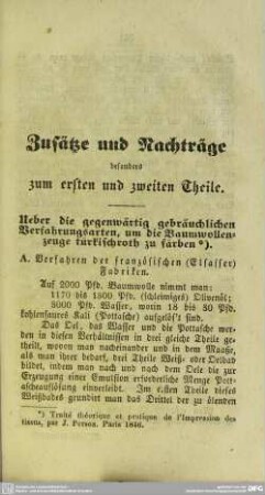 Zusätze und Nachträge besonders zum ersten und zweiten Theile