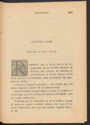 Capítulo XXVI - Cuestión de vida o muerte