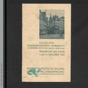 Programm zur 36. Generalversammlung und vierten Kommunalpolitischen Tagung des ADF in Frankfurt am Main