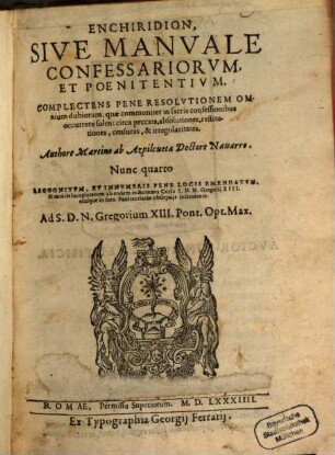 Enchiridion confessariorum