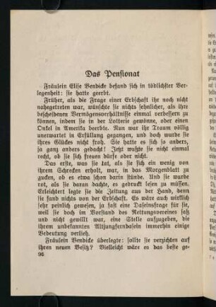 96-106, Das Pensionat