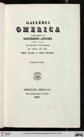 Band 1: Galleria Omerica o raccolta di Monumenti antichi