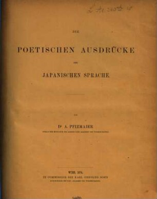 Die poetischen Ausdrücke der japanischen Sprache