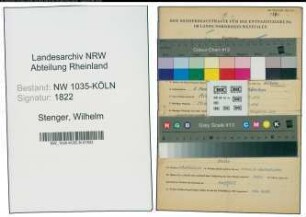 Entnazifizierung Wilhelm Stenger , geb. 05.11.1888 (Schlosser)