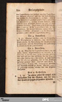 Anfangsgründe der Trigonometrie.