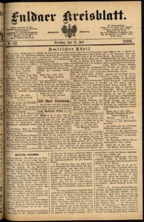 Ausgabe vom Dienstag, den 13. Juli 1886.