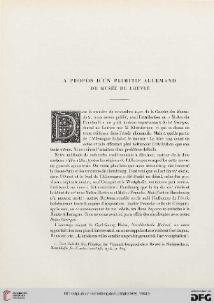 5. Pér. 9.1924: À propos d'un primitif allemand du Musée du Louvre