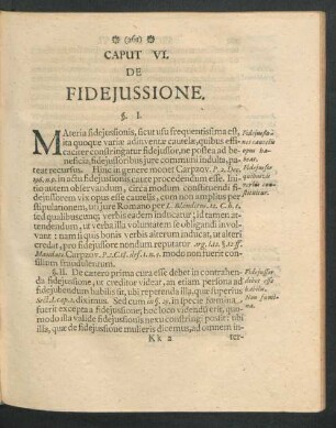 Caput VI. De Fideiussione.