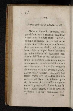 VI. Status nervosus in febribus acutis.