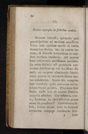 VI. Status nervosus in febribus acutis.