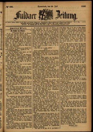 Ausgabe vom Samstag, den 24. Juli 1886.