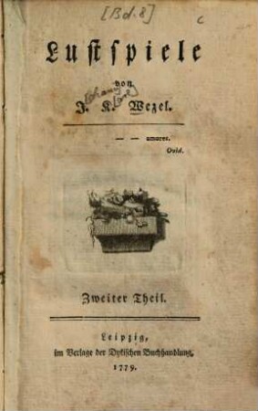 Lustspiele, 2. (1779). - 398 S.