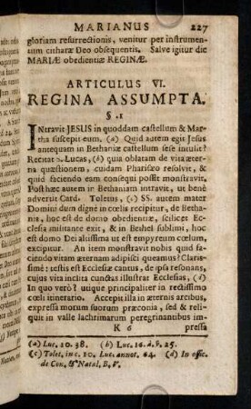 227-245, Articulus VI. Regina Assumpta.