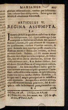 227-245, Articulus VI. Regina Assumpta.