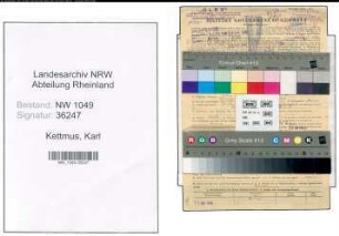 Entnazifizierung Karl Kettmus , geb. 04.12.1897 (Kaufmaennischer Angestellter)