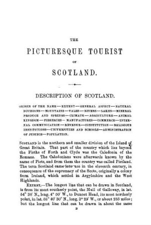 The Picturesque Tourist of Scotland