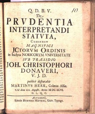 De Prvdentia Interpretandi Statvta