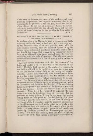 XIII. Note on the law of gravity at the surface of a revolving homogeneous fluid.